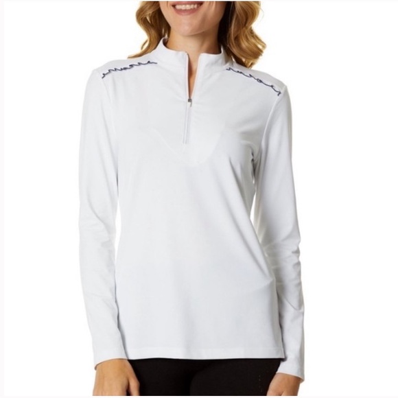 Lillie Green Tops - LILLIE GREEN Golf White Long Sleeve Mock Neck Top, Size Medium